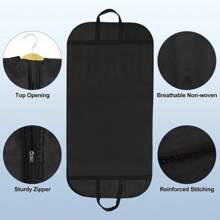 Clothing Dust Cover Men Western-Style Clothes Storage Bags Moisture-Proof Clothing Organizer Hanging Garment Bags Stuff Bag Initial Name A To Z Gold Letter Print Portable Foldable Clothes Storage Pouch For Outdoor Holiday Travel Accessories - Black - View 4