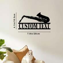 1pc Customized Saxophone Metal Wall Art, Modern Decorative Iron Plaque, Suitable For Office, Living Room, Bedroom, Terrace, Kitchen, Garden, Store, Cafe, Ballroom, Bar, Country House Wall Decor, Housewarming, Holiday, Birthday Gift, Saxophone Music Lover Gift, Removable And Reusable. Gifts Graduation