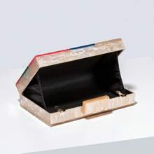 跨境复古欧美拼布亚克力链条单肩包时尚晚装包 - 彩色 - 查看 6