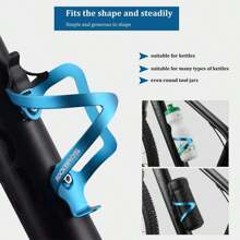 ROCKBROS Portabotellas ROCKBROS, portabotellas ligero de aleación de aluminio para bicicleta de montaña, portavasos para bicicleta de carretera, negro/azul, 1 pieza