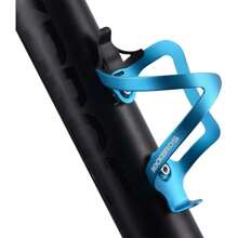 ROCKBROS Portabotellas ROCKBROS, portabotellas ligero de aleación de aluminio para bicicleta de montaña, portavasos para bicicleta de carretera, negro/azul, 1 pieza