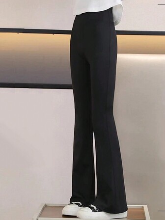 Tween Girl 修身喇叭裤，黑色，春秋季，适合在校学生