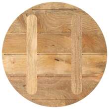 Round Solid Wood Table Top 60x2.5 Cm Ideal For Rustic Decor And Craft Projects - Brown - View 4