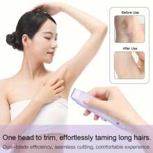 二合一女士电动剃须刀 - 干湿两用脱毛器，适用于比基尼线、眉毛、面部、腿部和腋下 - 便携式比基尼修剪器 - 可充电无线设计 - 顺滑高效的剃须体验 - 彩色 - 查看 6
