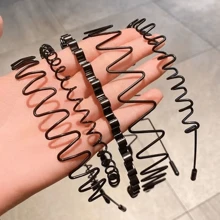 男士头带，女士头带，带黑色波浪弹簧的男士头带，户外运动头带，男士头带夹，女士配饰，简约弹性防滑头带头饰，送礼的理想选择 - 彩色 - 查看 21