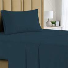 Luxurious Ultra Soft 3-Piece Bamboo Fiber Bed Sheet Set With Deep Pockets - Twin - Navy - View 1