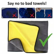 Paño extra grande para lavar y secar autos, de color gris-amarillo, ultrasuave, grande, grueso y de secado rápido. Paño de limpieza y secado de autos extra grande de 30*30cm, 60*160cm para autos y camiones