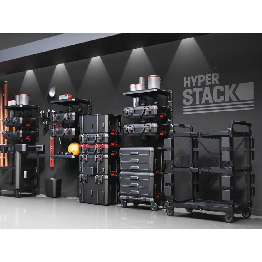 Hyper Tough Hyper Stack Heavy Duty 3 Piece Modular Rolling Toolbox Hyper Tough Hyper Stack Heavy Duty 3 Piece Modular Rolling Toolbox