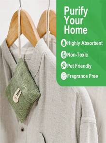 5件套活性炭除臭剂，天然清新活性竹炭空气净化袋，适用于家庭、鞋柜、车内、厨房、衣柜、空气清新剂、除臭剂 - 彩色 - 查看 8