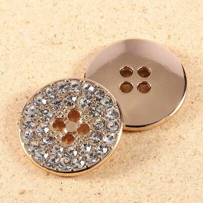 6 piezas Botones de diseño elegante de alta gama con rhinestones para mujeres, adecuado para abrigos, chaquetas, suéteres, botones decorativos de metal de alta calidad