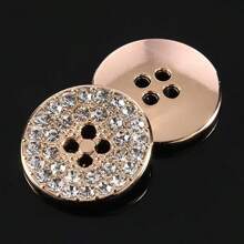 6 Peças Elegantes Botões de Design Sofisticado com Pedras Brilhantes para Mulheres, Adequados para Casacos, Jaquetas, Suéteres, Botões Decorativos Metálicos de Alta Qualidade