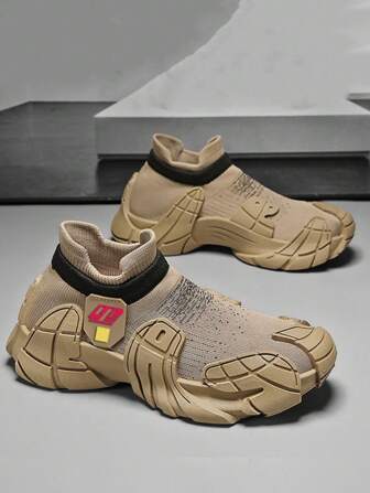 Mesh Breathable Men's Shoes Thick Sole Heightening All-Match Socks Shoes Fashion Simple Comfortable Wear-Resistant Non-Slip Casual Sports Shoes