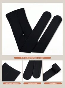 10-15 mmHg 轻度压力不透明闭趾连裤袜，女士款，保暖显瘦，高腰设计（建议选大一码），舒适 - 黑色 - 查看 7