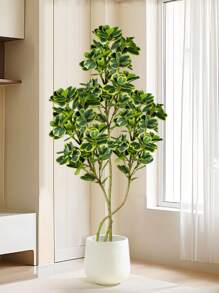 76cm/115cm Artificial Ficus Tree Fake Tropical Plants Plastic Rubber Branch Green Heart-Leaves Tall Fig Tree For Home Garden Indoor Outdoor Decor Without Pot 1pc, Valentine's Day, Gift Gifts Birthday Graduation - Màu vàng - Xem 2