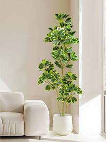 76cm/115cm Artificial Ficus Tree Fake Tropical Plants Plastic Rubber Branch Green Heart-Leaves Tall Fig Tree For Home Garden Indoor Outdoor Decor Without Pot 1pc, Valentine's Day, Gift Gifts Birthday Graduation - Màu vàng - Xem 3