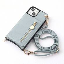 Planner-Style Shoulder Strap Crossbody Phone Case With Ring Compatible With Iphone, Women Elegant Water-Resistant Anti-Drop Adjustable Shoulder Strap Phone Wallet With Card Slots And Zipper Pouch, Gift
