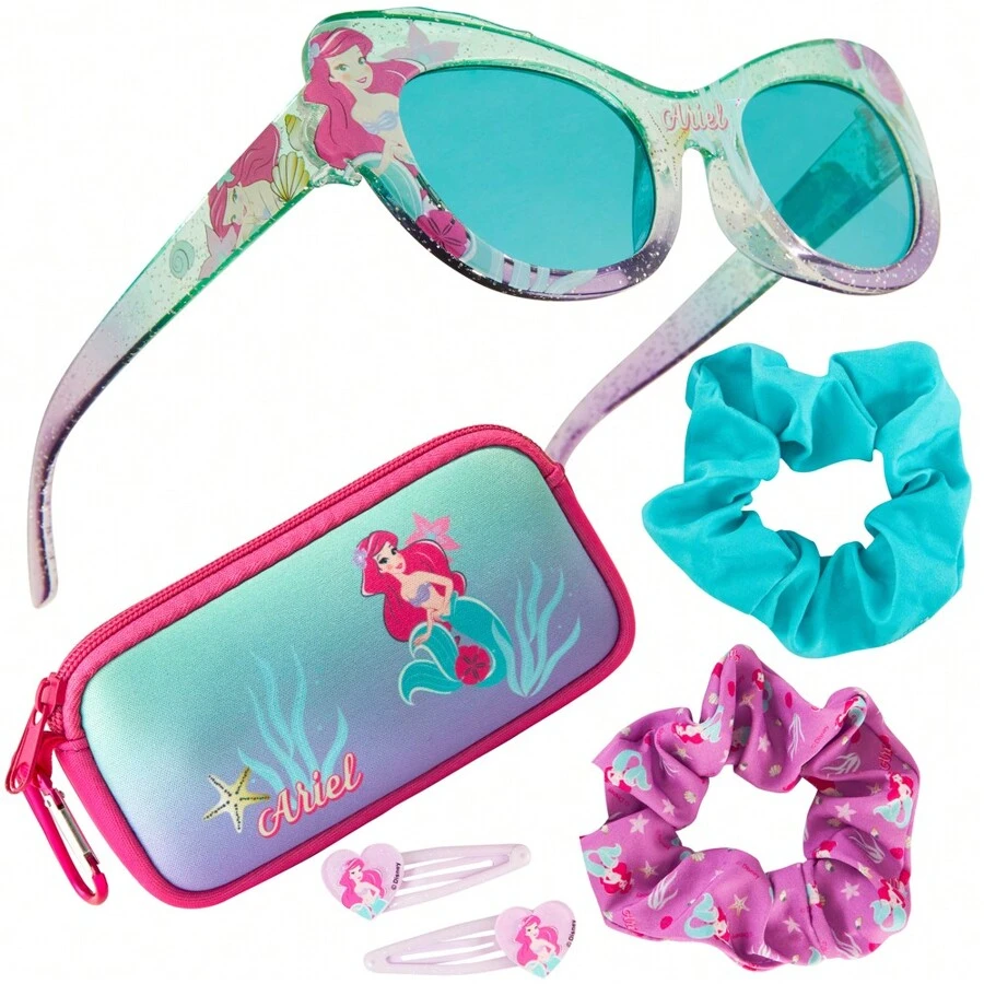 Disney Set Sunglasses UV Protection Case 2 Scrunchies Hair Clips Accessories Set Gift - Multicolor - View 1
