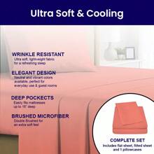 Luxurious Ultra Soft 3-Piece Bamboo Fiber Bed Sheet Set With Deep Pockets - Twin - Orange - View 5