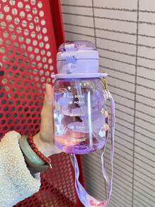 高品质儿童水瓶，夏季便携式饮水杯，小学生女孩带吸管水杯，时尚设计