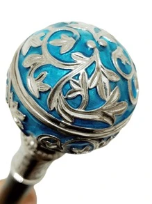 1 pieza Bastón/Bastón de Marcha de Estilo Britáinico Vintage con Patrón Floral Bicromo Desmontable, Perfecto para Halloween, Navidad, Cosplay, Actuaciones de Danza, Uso Diario y Como Regalo Maravilloso