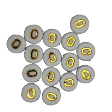 200 Beads Letters Separate Bead Alphabet Vowel Consonant Choice - White and Gold - View 6