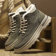 Neue Stil Mittelhohe Lässig Herrenschuhe, & vielseitiges Design, weiche Fütterung für Komfort, wasserdichtes Lederobermaterial, Schnürung, rutschfeste & langanhaltend Laufsohle, Outdoor Lässig Arbeitsschuhe