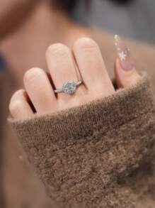 1 Peça Anel de Noivado de Moissanite de Alta Qualidade com 0,5/1/2 Quilates, Brilhante Perfeitamente, em Prata Esterlina 925, Elegante Anel de Casamento para Mulheres, Adequado para Propostas e Ocasiões Especiais