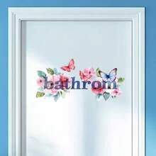 1 pieza Pegatina floral inglesa, decoración de pared del hogar - Multicolor - Ver 10