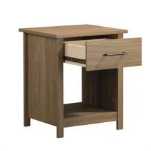 Mainstays Hillside Nightstand With Drawer, Walnut Finish