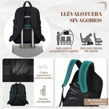 Mochila para Laptop 15.6 Pulgadas,Mochila de Viaje para Computadora Portátil,Mochilas para Mujer Hombre para Trabajo,Estudios,Viajes,Negocios,Mochila Juvenil Gran Capacidad - Negro - Ver 4