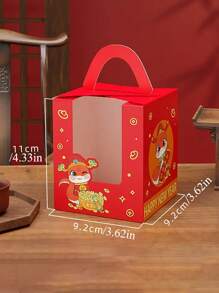 20 件 2025 纸杯蛋糕包装盒，手持煎饼杯盒，十二生肖蛇纸杯蛋糕盒 - 彩色 - 查看 2