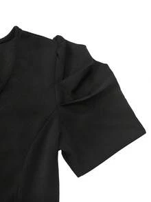 Solid Color V-Neck Waist Cinch Skinny Jumpsuit With Belt