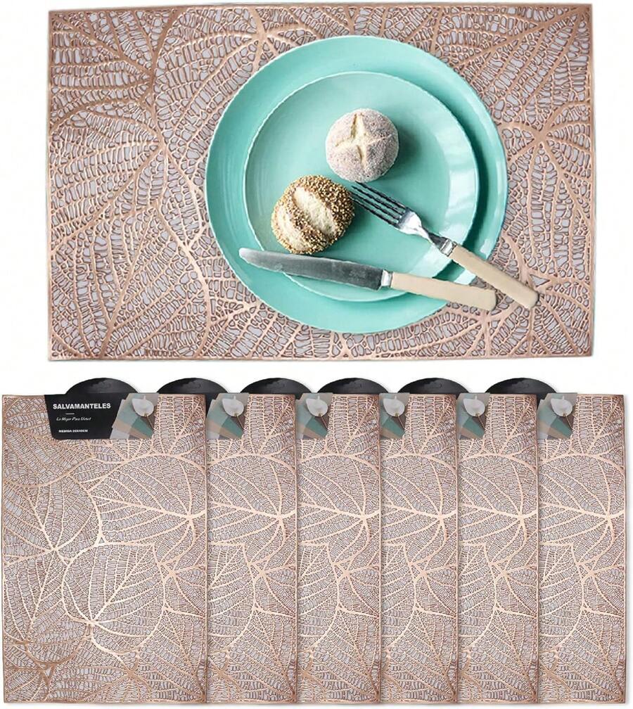 Shoppe house - Juego de 6 Manteles individuales PVC Antideslizante, Salvamanteles, Resistentes al Calor, Lavables para Cocina y Comedor