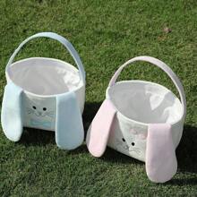 1pc Easter Baskets Easter Egg Hunt Baskets, Cute Rabbit Bunny Printed Gift Basket, Easter Decorations Party Supplies