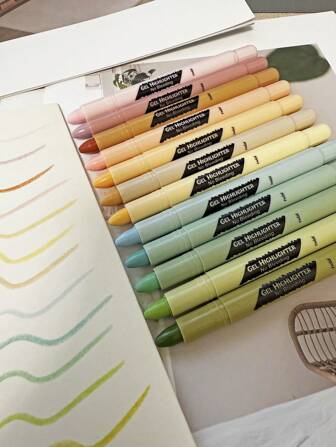 Funfull 12pcs Bible Highlighters, Vintage Colors, 12 Packs, Non Bleeding Highlighters, Bible Highlighters, Gel Pen Highlighter