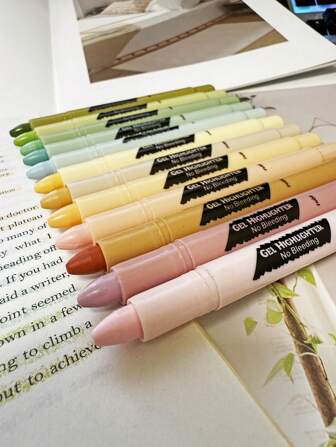 Funfull 12pcs Bible Highlighters, Vintage Colors, 12 Packs, Non Bleeding Highlighters, Bible Highlighters, Gel Pen Highlighter