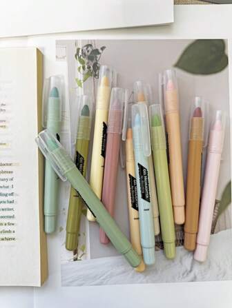 Funfull 12 piezas de resaltadores de Biblia, colores vintage, 12 paquetes, resaltadores que no desangran, resaltadores de Biblia, resaltador de bolígrafo de gel