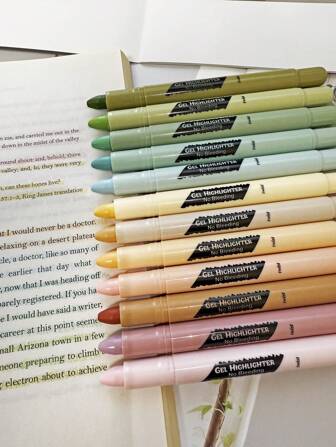 Funfull 12pcs Bible Highlighters, Vintage Colors, 12 Packs, Non Bleeding Highlighters, Bible Highlighters, Gel Pen Highlighter