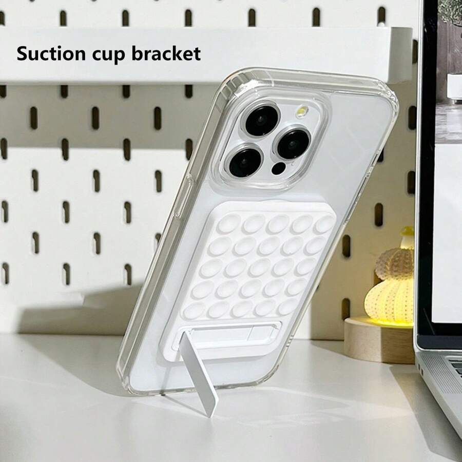 1pc Silicone Suction Cup Phone Holder, Adhesive Portable Selfie Stand - Multicolor - View 1