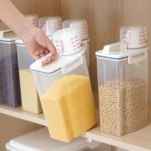 Pote Hermético com Copo Multiuso Medidor 2L Bico Dosador Cozinha Mantimentos Lavanderia