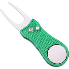Golf Divot Repair Tool, All Metal Foldable Divot Tool With Pop-Up Button & Magnetic Ball Marker - Multicolor - View 16