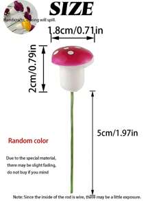20pcs-Mushroom Mini Small Mushroom Miniature Colored Mushroom Artificial Fairy Garden Ornament Flowerpot Miniature Landscape Decoration Outdoor Birthday Home Office Garden Party,For Miniature Gardening, Glass Containers, Potted Plant Decorations