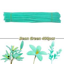 400 piezas Limpiapipas flexibles de chenilla verde, limpiapipas verdes surtidos, tallos de chenilla versátiles, fácil de retorcer y doblar, manualidades hechas a mano para flores de tulipán, hojas, animales, árbol de Navidad, regalos para el Día de la Madre y proyectos creativos - Perfecto para entusiastas de las artes y manualidades, proyectos navideños y limpieza - Juego duradero, plegable y colorido