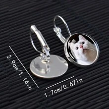 1 Pair Of Customized Ear Hooks Circular Customized Photos Women's Jewelry Commemorative Gifts Fashion Accessories