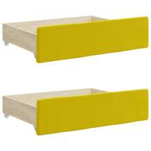 Stylish Yellow Engineered Wood And Velvet Bed Drawers Set Of 2 For Bedroom Storage Solutions - Yellow - View 2