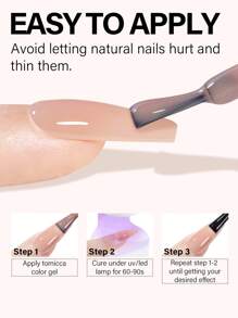 TOMICCA 4瓶8毫升裸粉色/奶油白色凝胶指甲油，长效可卸UV/LED凝胶指甲油套装，适合初学者在家DIY，专业美甲沙龙或作为礼物赠送 - 彩色 - 查看 10