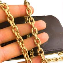 Gold Purse Chain Metal Round Crossbody Chain Strap Shoulder Bag Chain Gold Replacement Chain (10mm) - Black - View 4