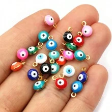 20pcs 8.5x6mm Enamel Evil Eyes Ball/Heart Charms Pendant Stainless Steel Small DIY Jewelry Making Accessories Findings - Evil Ball Charms - View 2