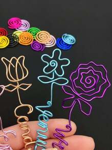 1 Stück handgefertigte individuelle Lesezeichen, mit Ihrem Namen personalisierbar, einzigartiges Design personalisierte Namenslesezeichen, 15 Farben stilvolle handgefertigte Herz Rose Blume Katze, individualisierter Buchstütze mit Namen, Schulmaterial, Rückkehr zur Schule