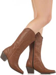 GiGiL Women's Texana Rodeio Country Boots High Shaft Pointed Toe - 駝色 - 查看 2